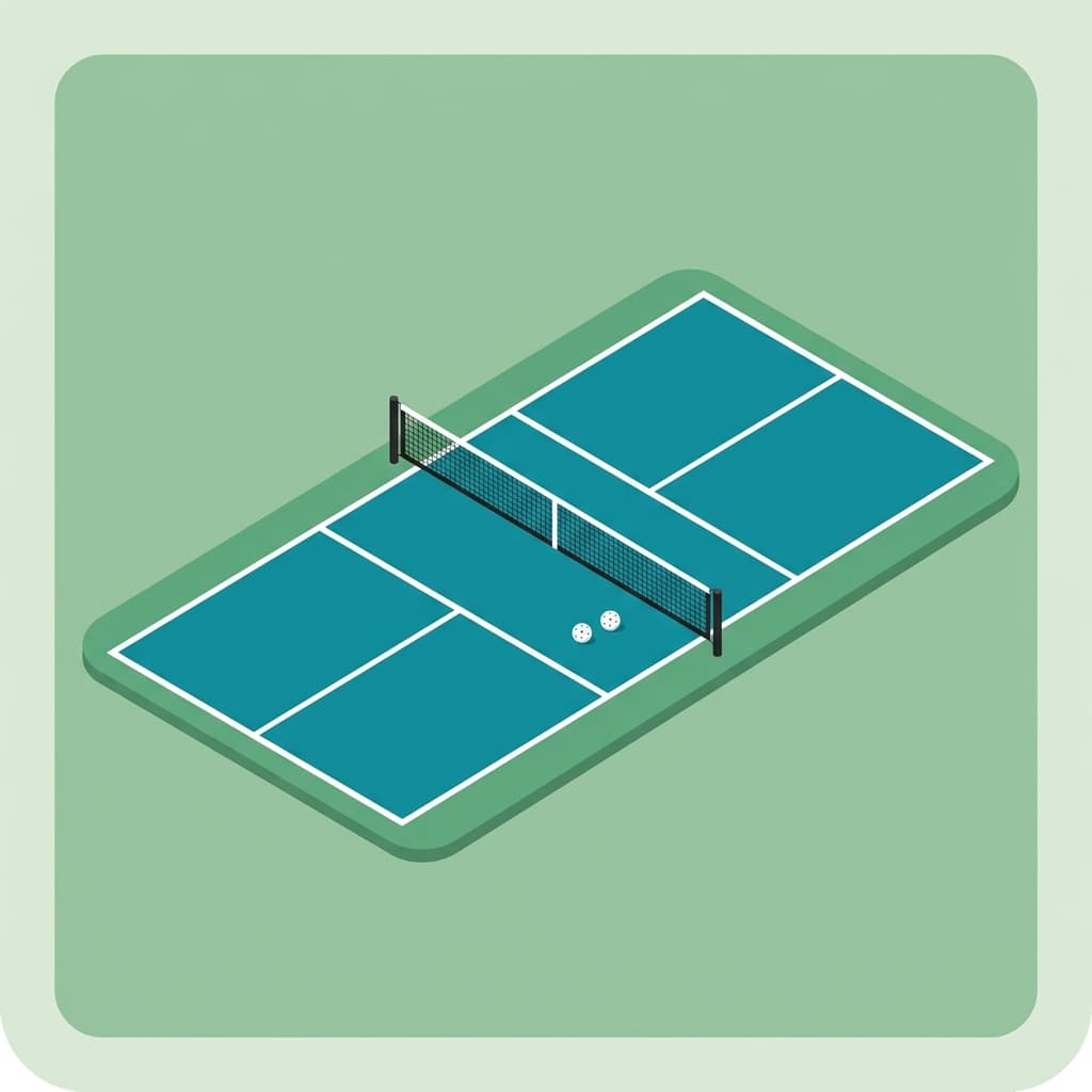 A pickleball court illustration